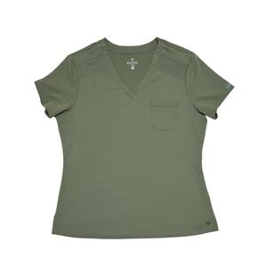 Olive Green Medcoutour Scrub Top | L